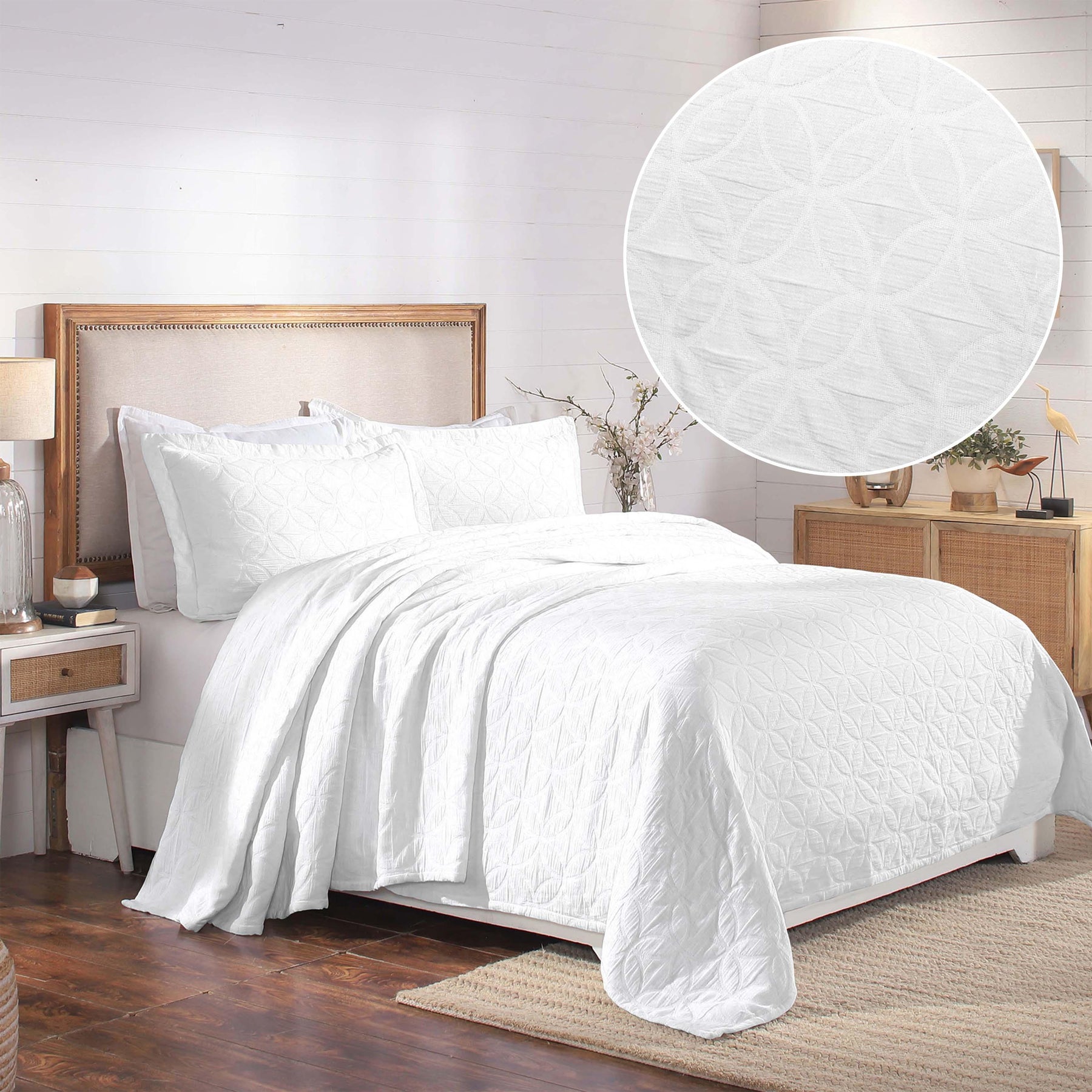 Serenity Cotton Matelasse Celtic Circle Airy Bedspread Set - Bedspread by Superior