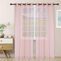 Sheer Poppy Floral Modern Textured Grommet Curtain Panels Set of 2 - Sheer Curtains by Superior