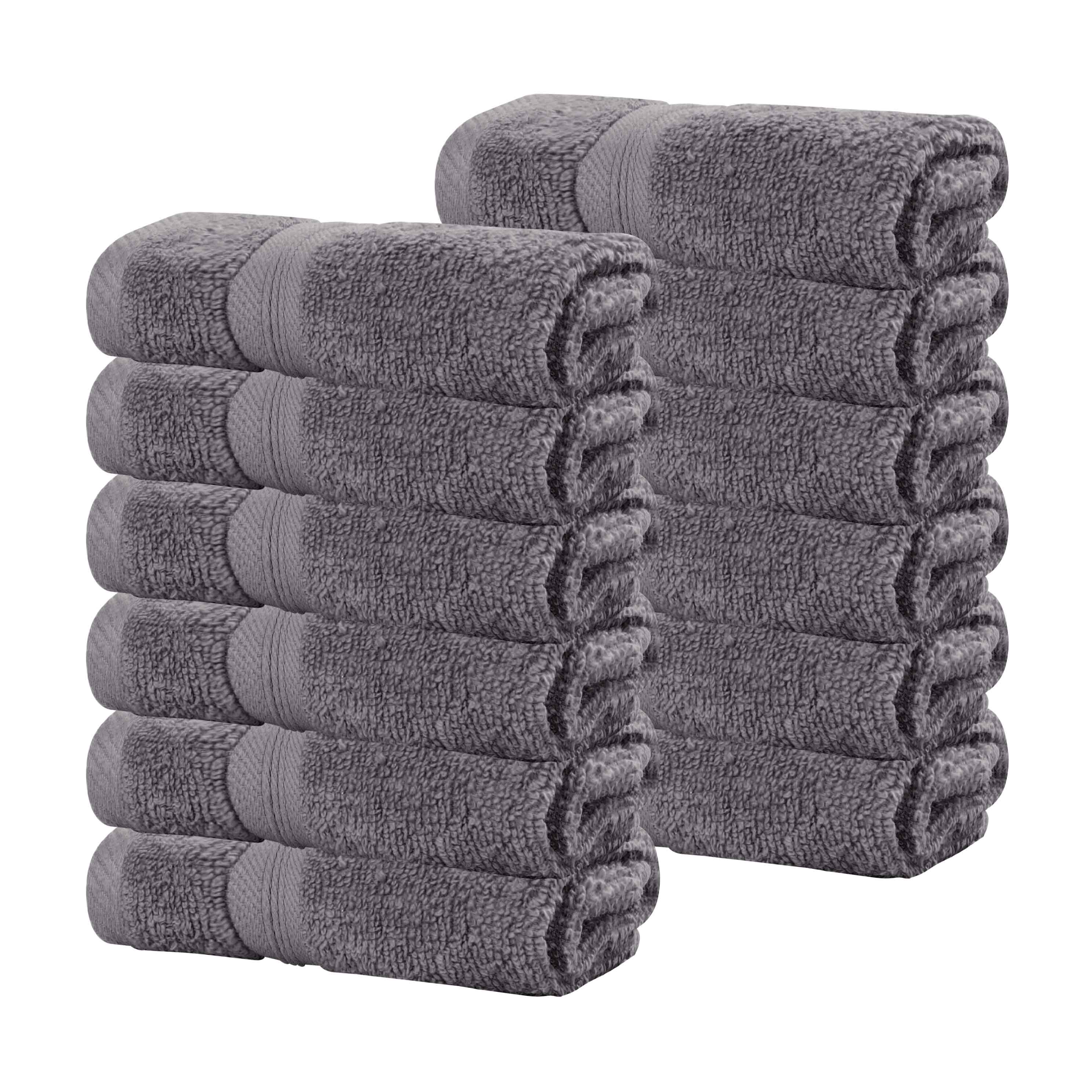 Smart Dry Zero Twist Cotton Medium Weight Face Towels, Set of 12 - Face Towel Set by Superior