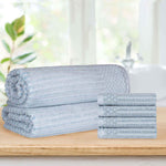 Soho Cotton Ribbed Textured Absorbent Hand Towel and Bath Sheet Set - Towel Set by Superior