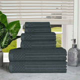 Soho Cotton Ribbed Textured Ultra Absorbent 6 Piece Towel Set - Towel Set by Superior