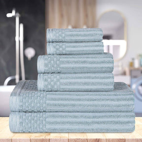 Soho Cotton Ribbed Textured Ultra Absorbent 6 Piece Towel Set - Towel Set by Superior