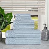 Soho Cotton Ribbed Textured Ultra Absorbent 6 Piece Towel Set - Towel Set by Superior