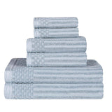 Soho Cotton Ribbed Textured Ultra Absorbent 6 Piece Towel Set - Towel Set by Superior