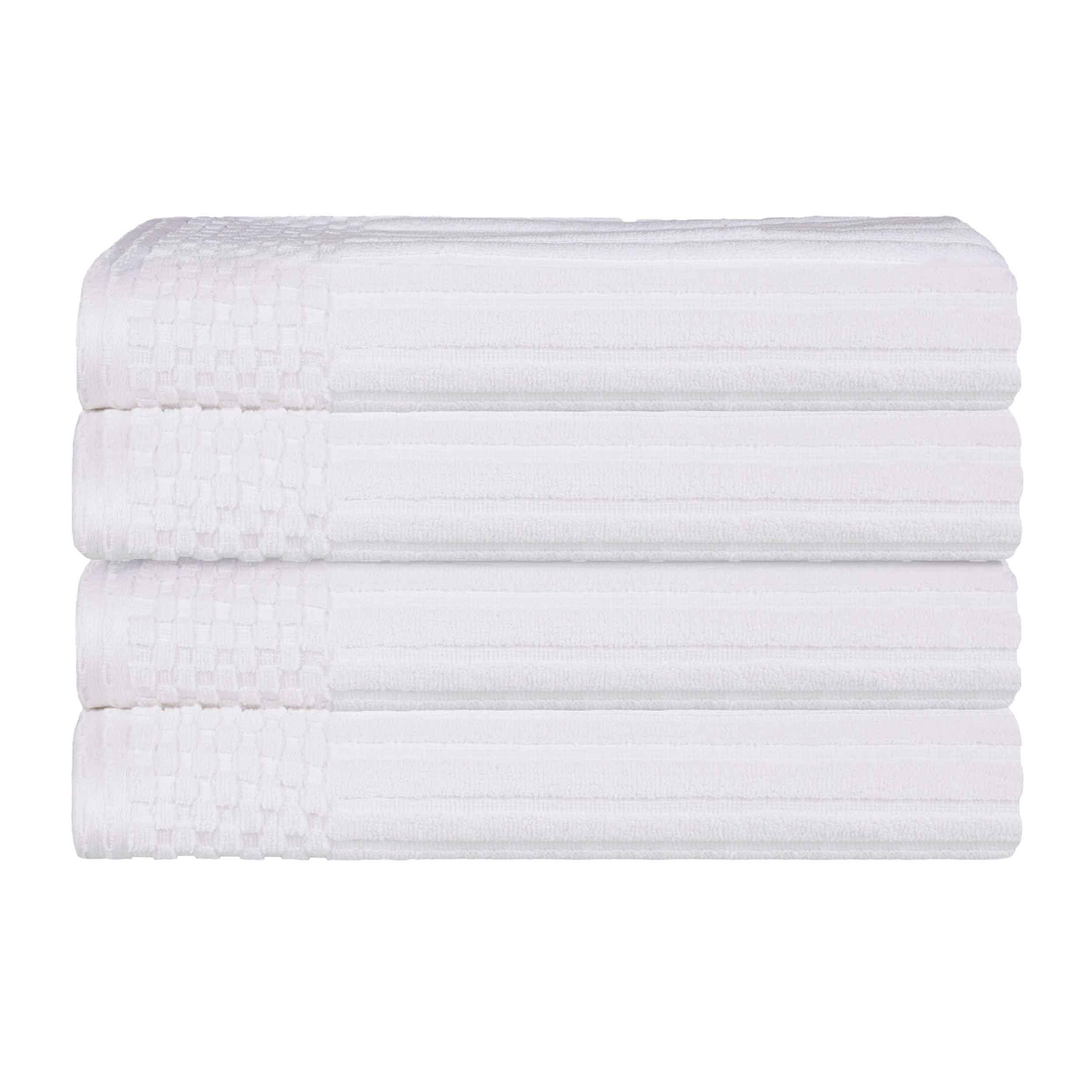 Soho Ribbed Cotton Absorbent Bath Towel Set of 4 - Bath Towel by Superior