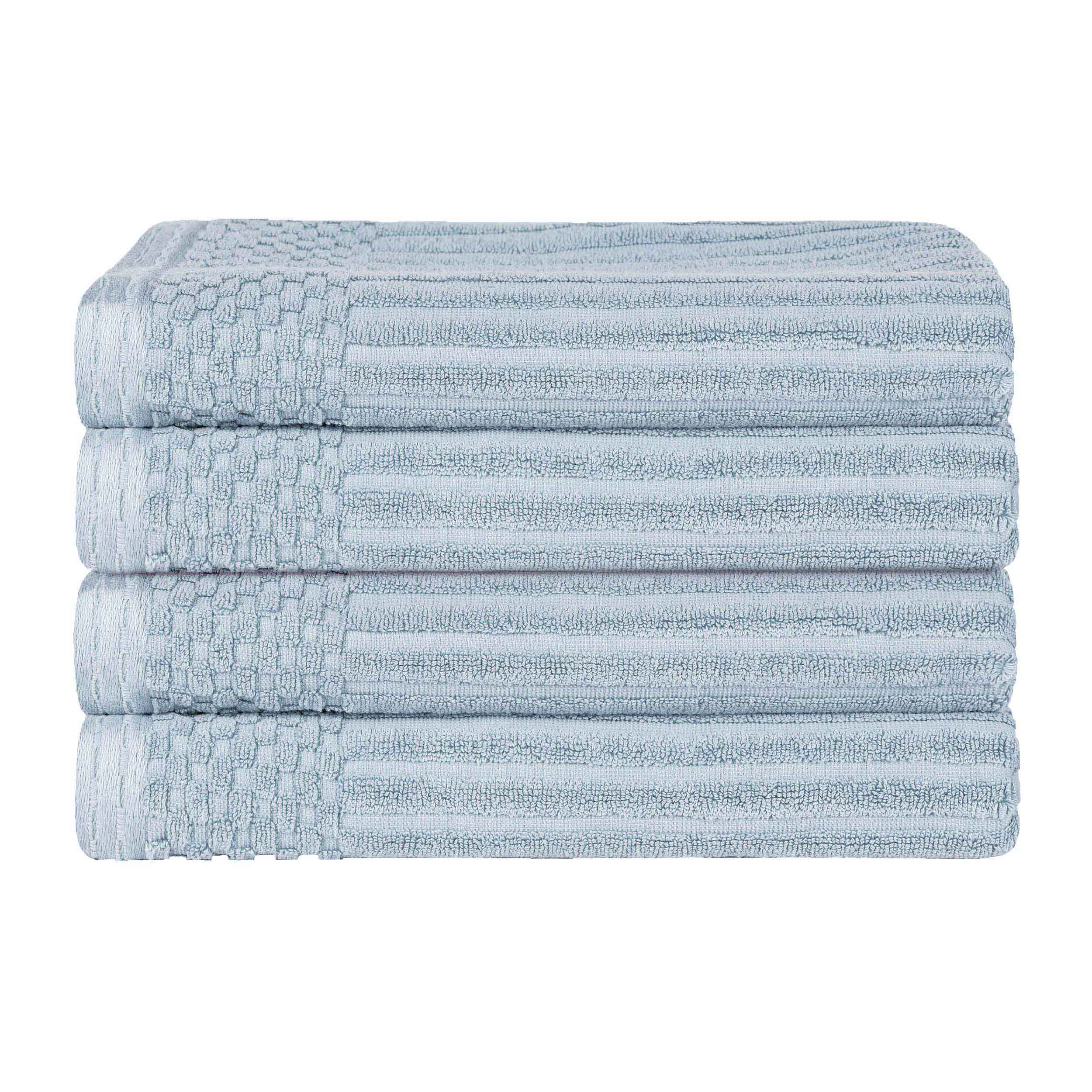 Soho Ribbed Cotton Absorbent Bath Towel Set of 4 - Bath Towel by Superior