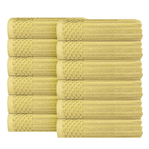 Soho Ribbed Cotton Absorbent Face Towel / Washcloth Set of 12 - Face Towel by Superior