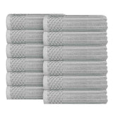 Soho Ribbed Cotton Absorbent Face Towel / Washcloth Set of 12 - Face Towel by Superior