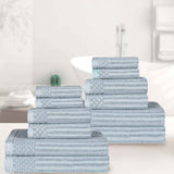 Soho Ribbed Cotton Absorbent Medium Weight 12 Piece Towel Set - Towel Set by Superior