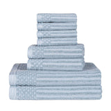 Soho Ribbed Cotton Absorbent Medium Weight 8 Piece Towel Set - Towel Set by Superior