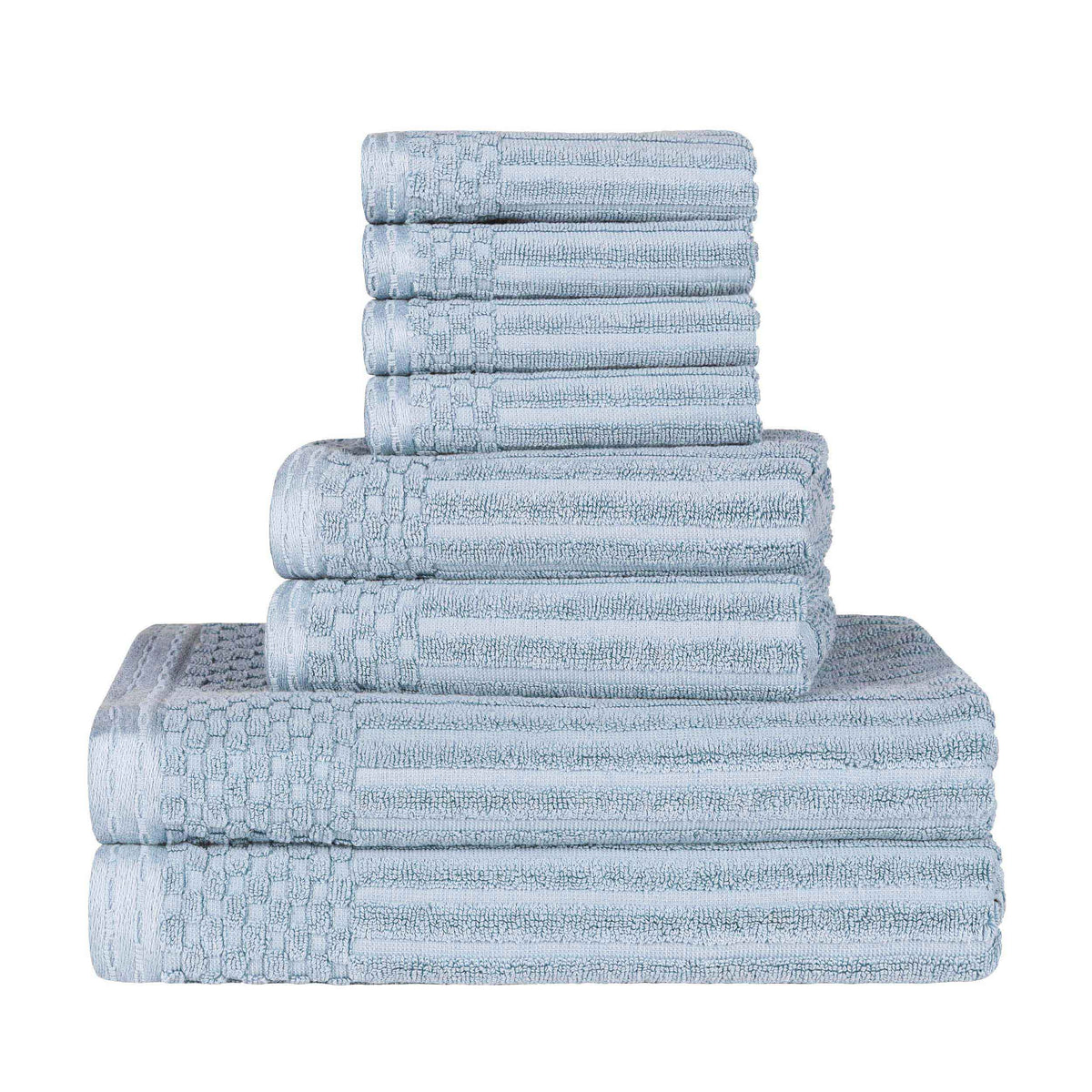 Soho Ribbed Cotton Absorbent Medium Weight 8 Piece Towel Set - Towel Set by Superior