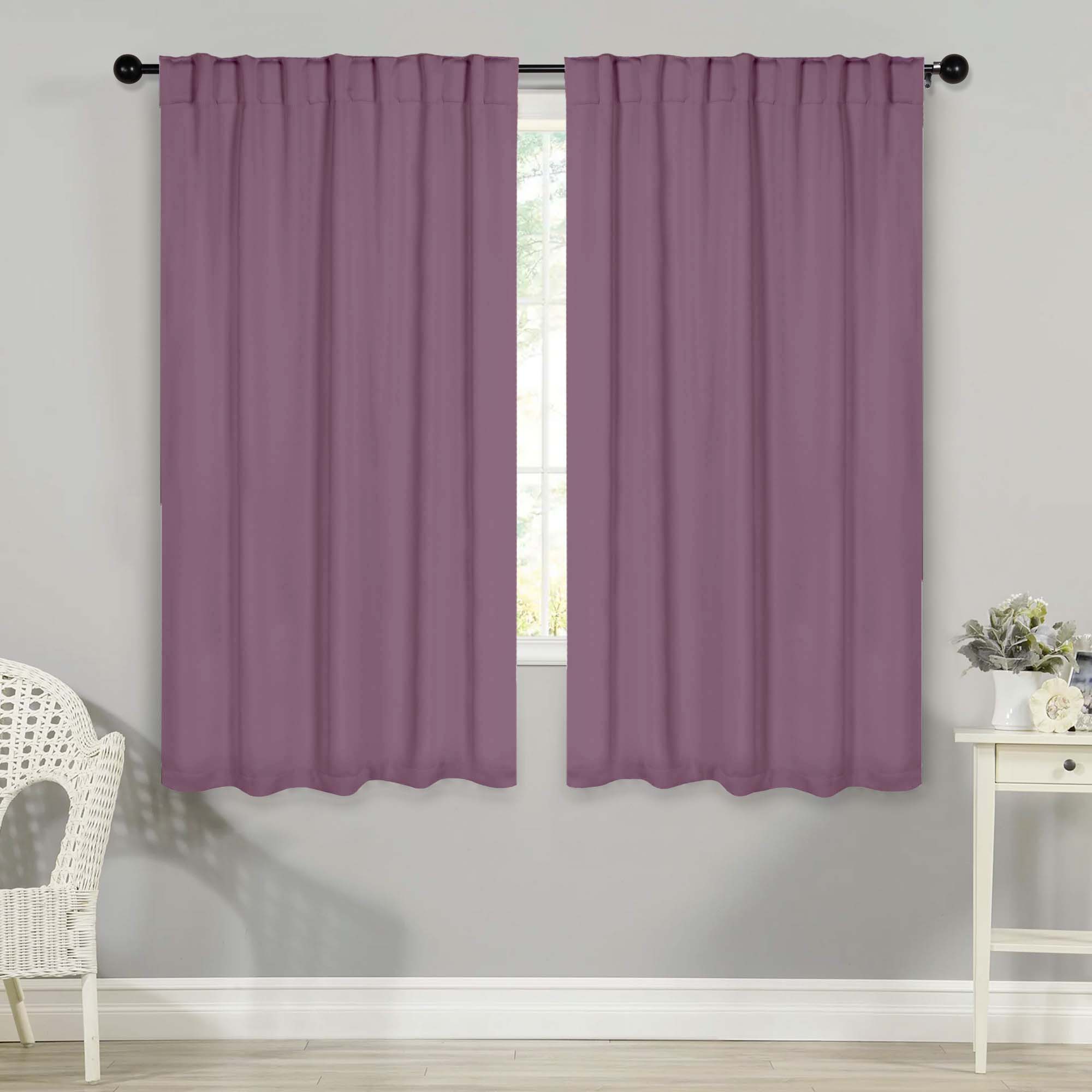 Solid Room Darkening Blackout Curtain Panels, Back Tabs, Set of 2 - Blackout Curtains by Superior