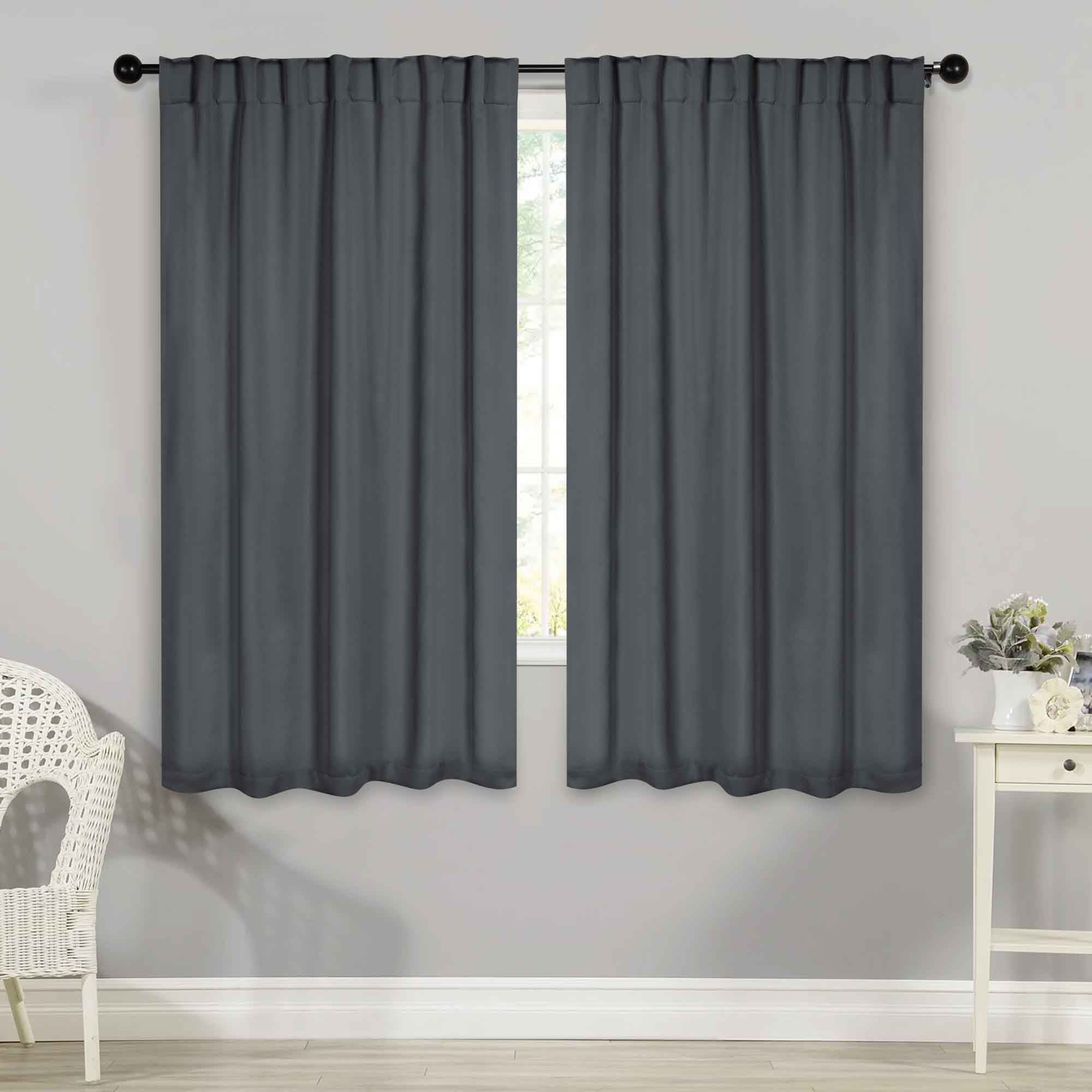 Solid Room Darkening Blackout Curtain Panels, Back Tabs, Set of 2 - Blackout Curtains by Superior