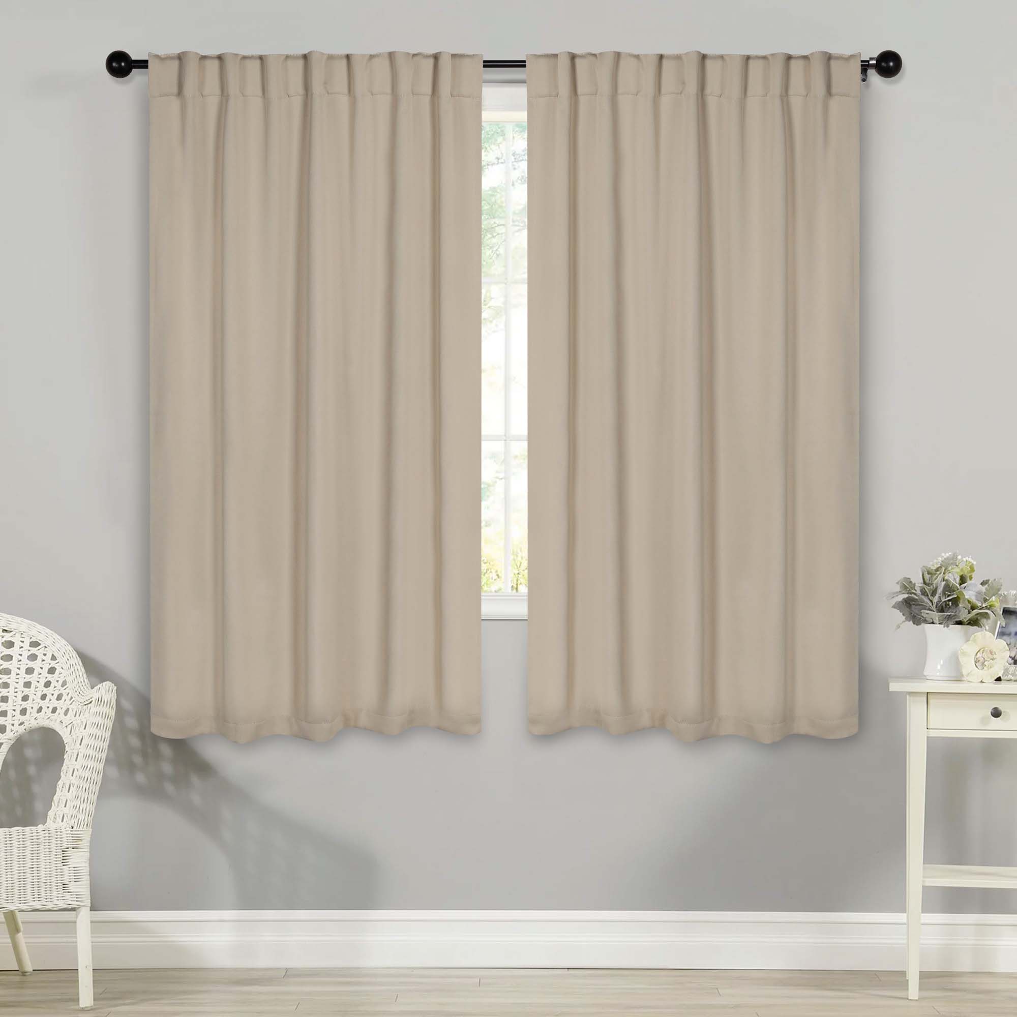 Solid Room Darkening Blackout Curtain Panels, Back Tabs, Set of 2 - Blackout Curtains by Superior