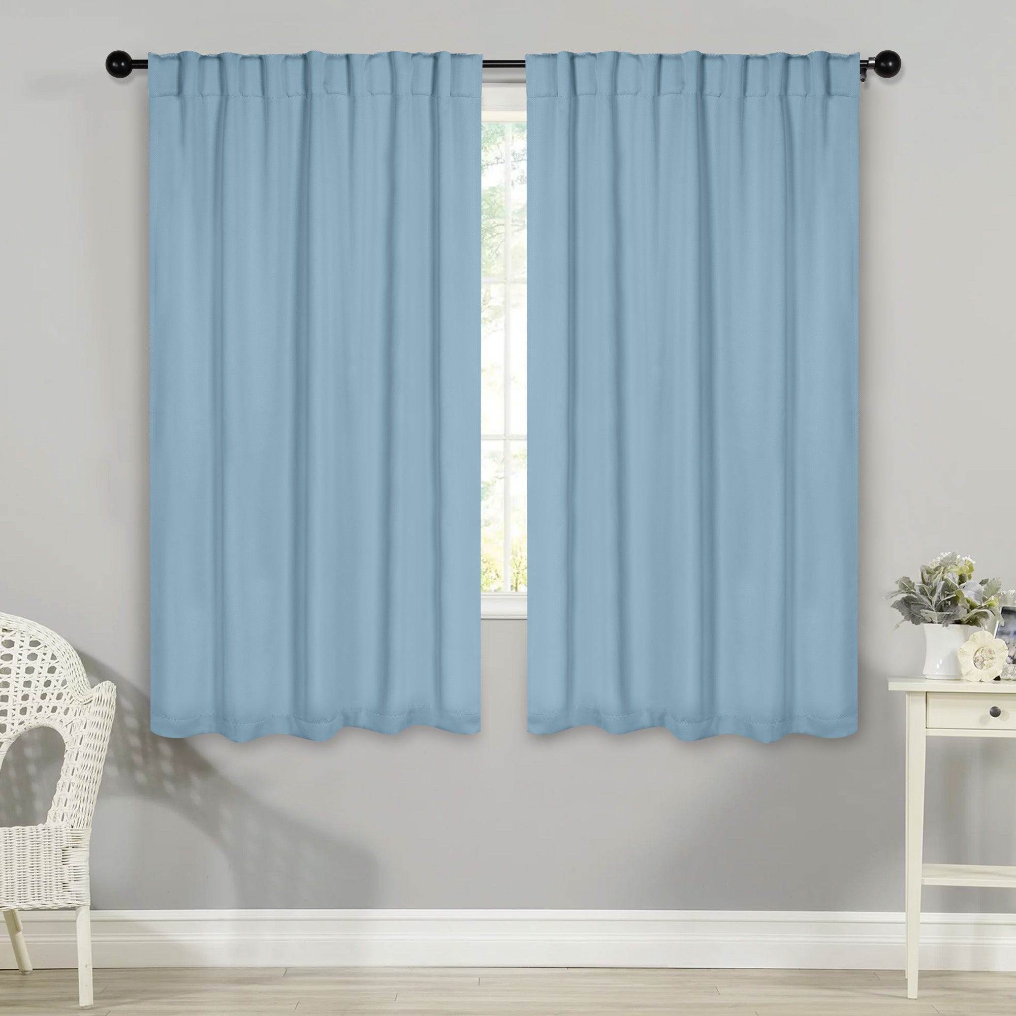 Solid Room Darkening Blackout Curtain Panels, Back Tabs, Set of 2 - Blackout Curtains by Superior