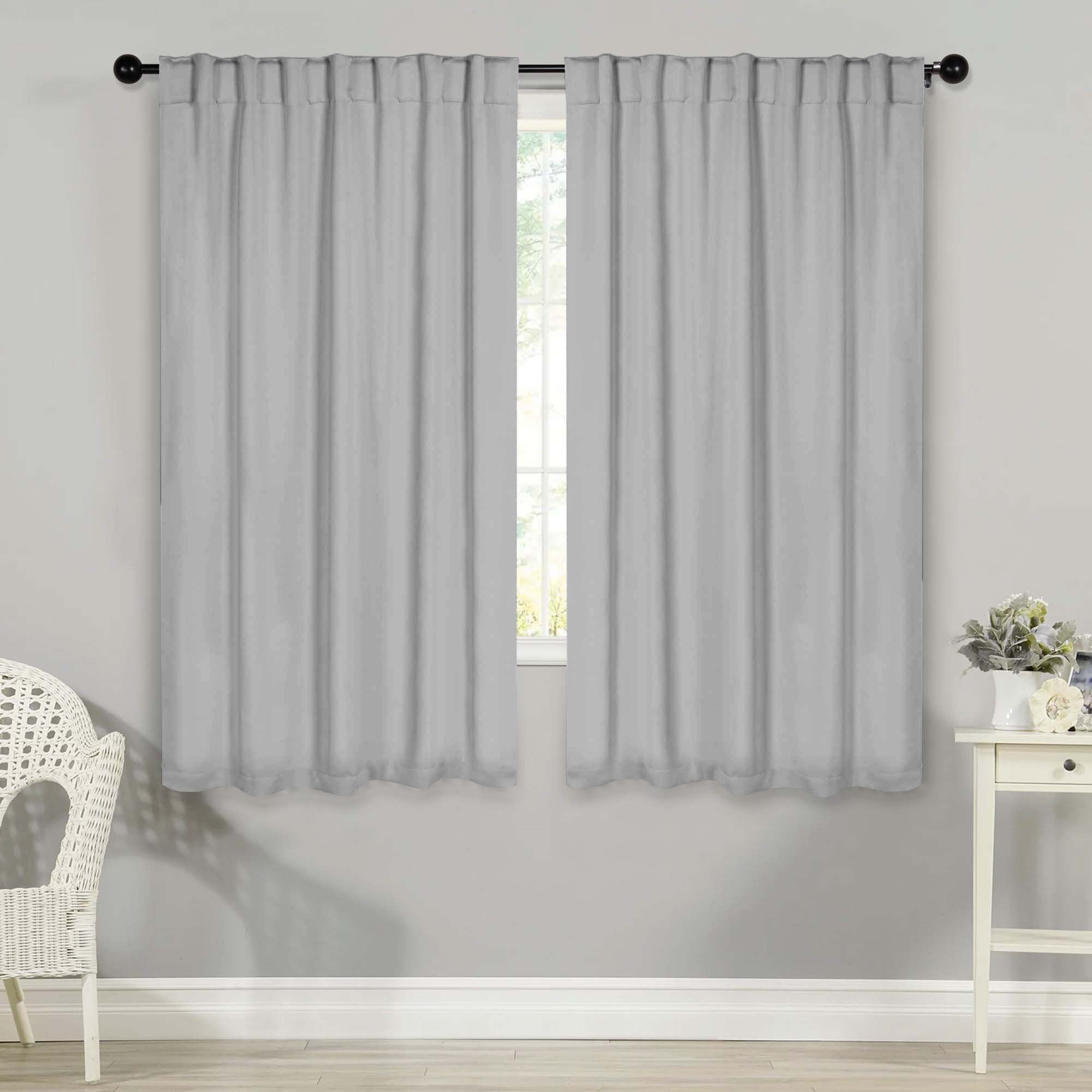 Solid Room Darkening Blackout Curtain Panels, Back Tabs, Set of 2 - Blackout Curtains by Superior