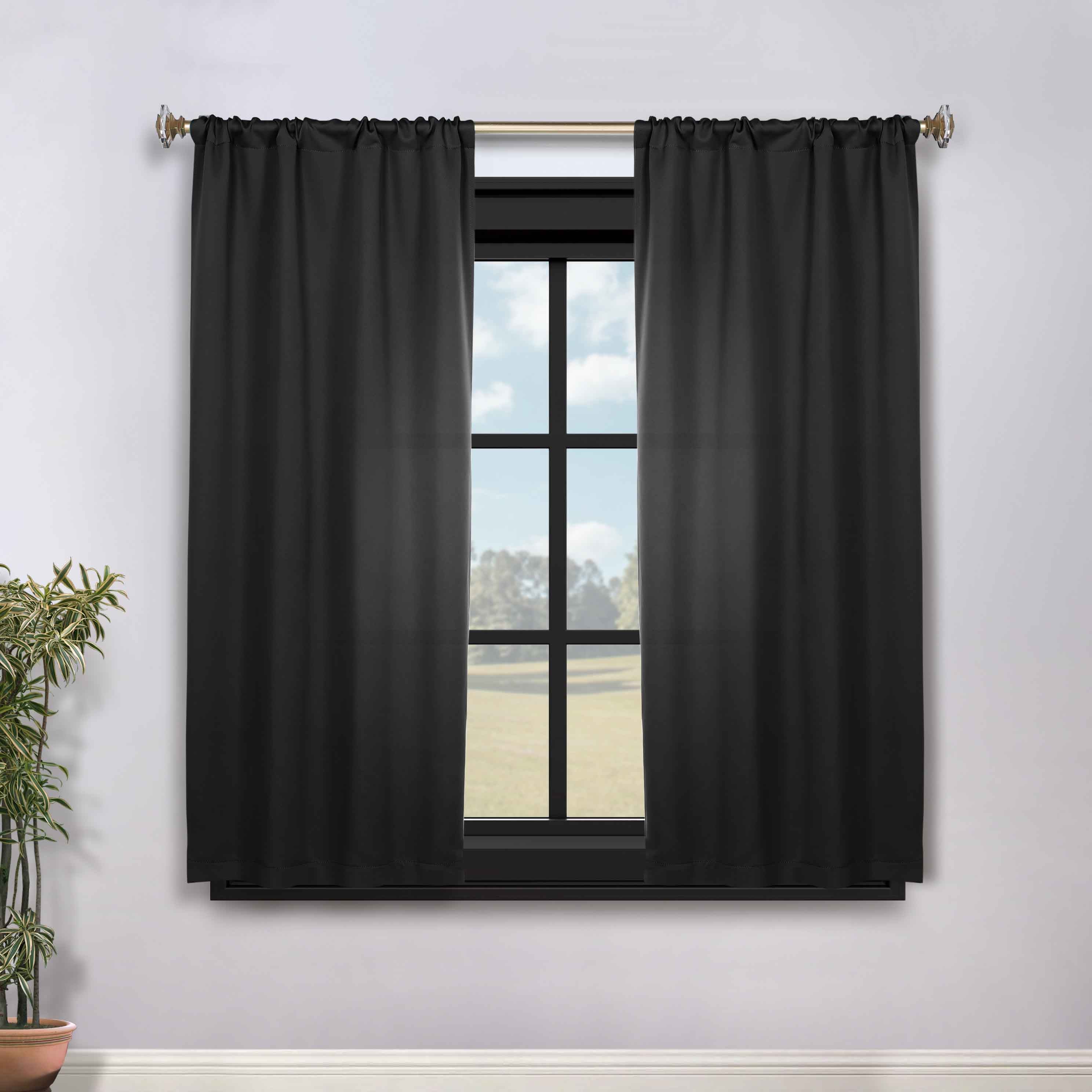 Solid Room Darkening Rod Pocket Blackout Curtain Panels, Set of 2 - Blackout Curtains by Superior