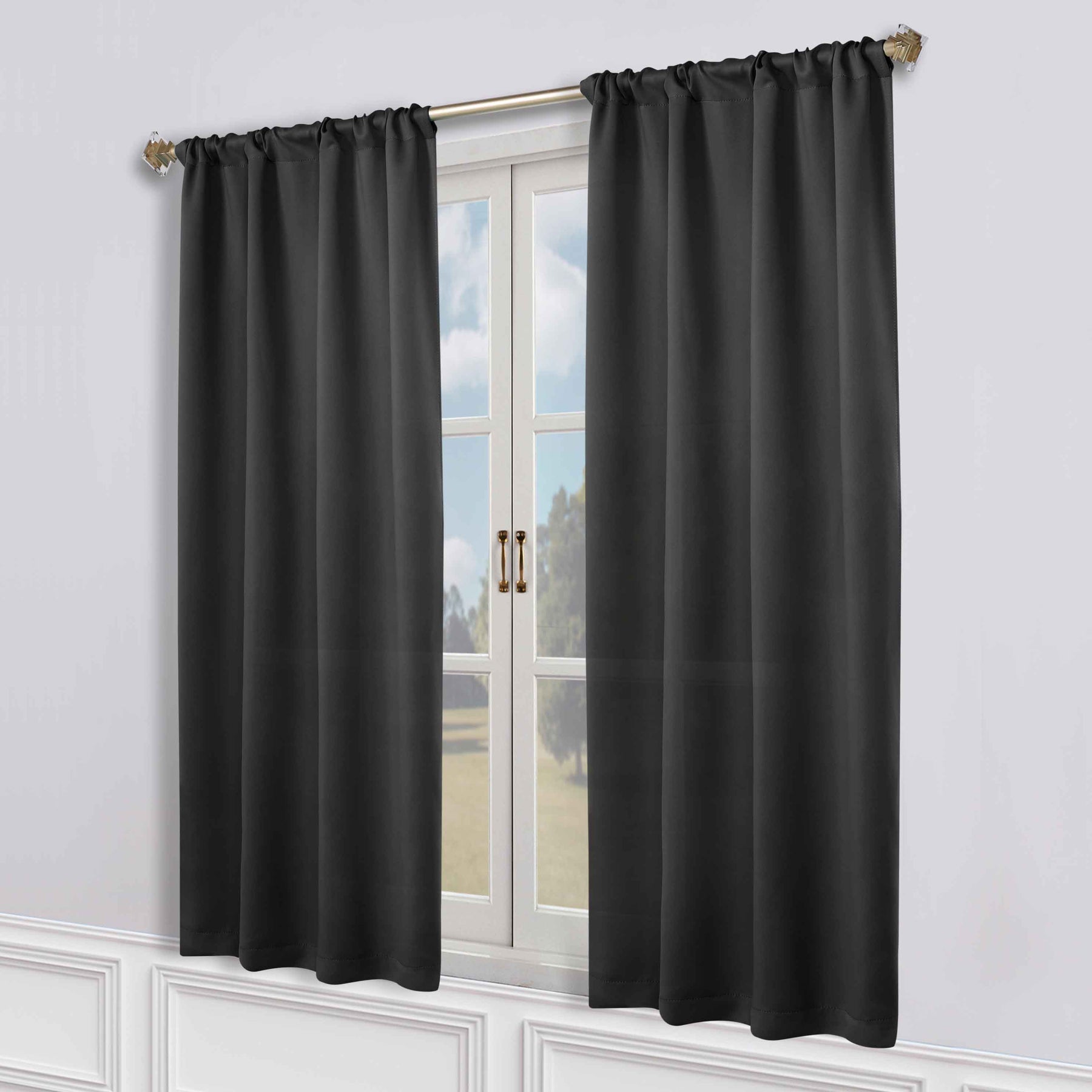 Solid Room Darkening Rod Pocket Blackout Curtain Panels, Set of 2 - Blackout Curtains by Superior