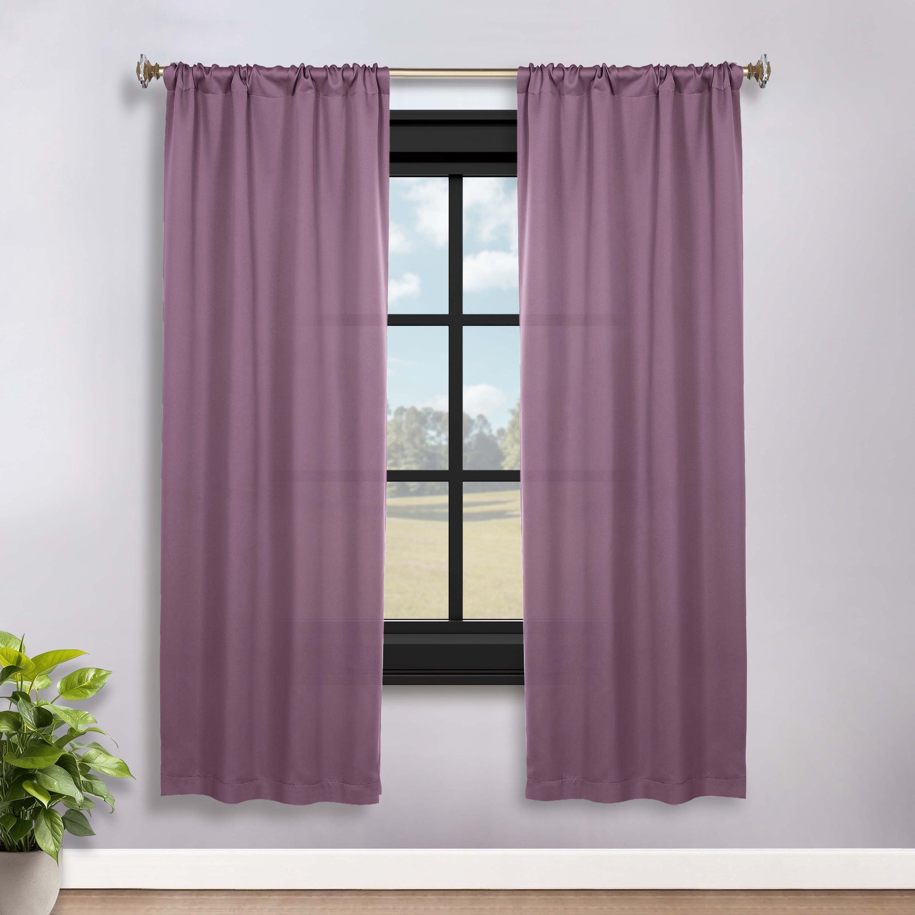 Solid Room Darkening Rod Pocket Blackout Curtain Panels, Set of 2 - Blackout Curtains by Superior