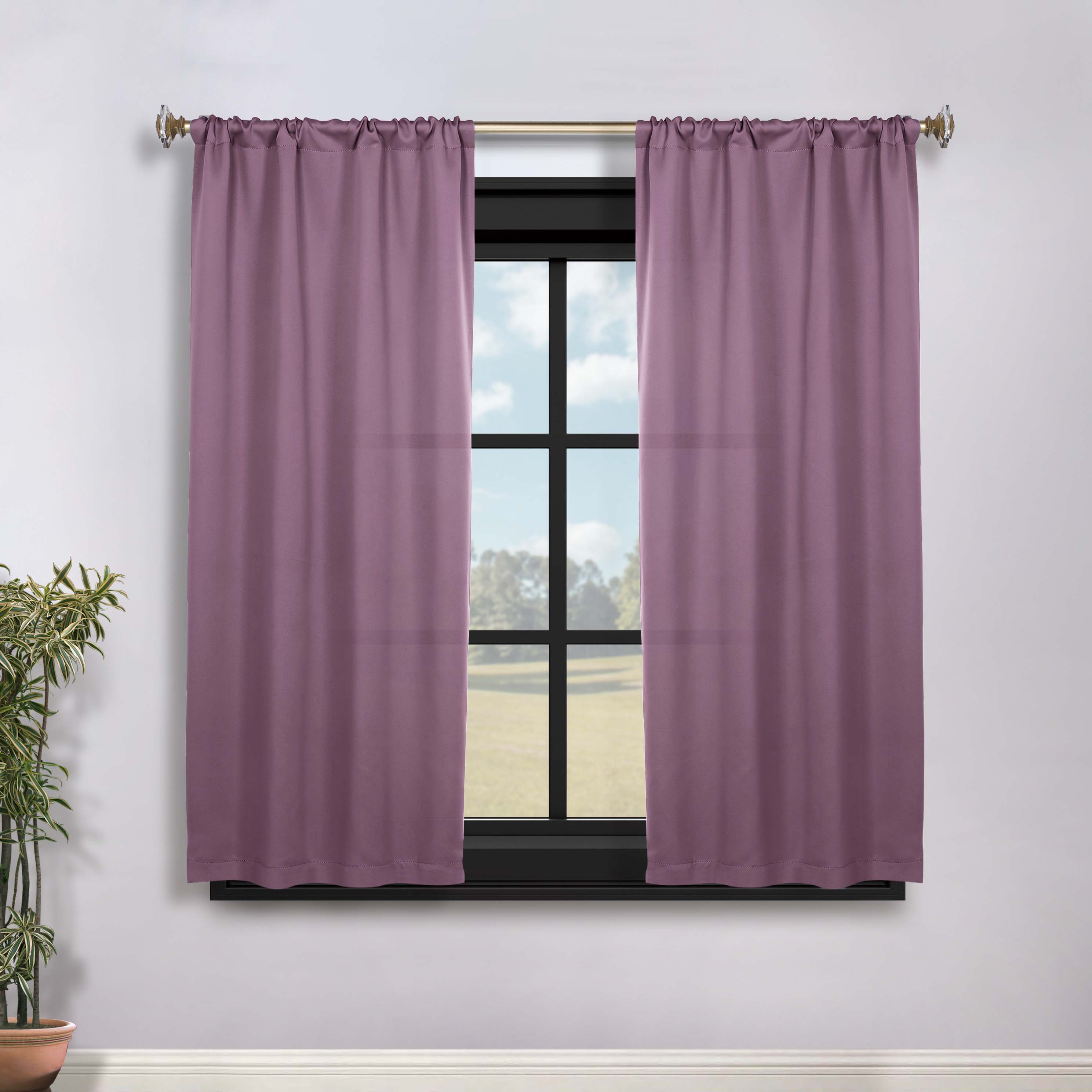 Solid Room Darkening Rod Pocket Blackout Curtain Panels, Set of 2 - Blackout Curtains by Superior