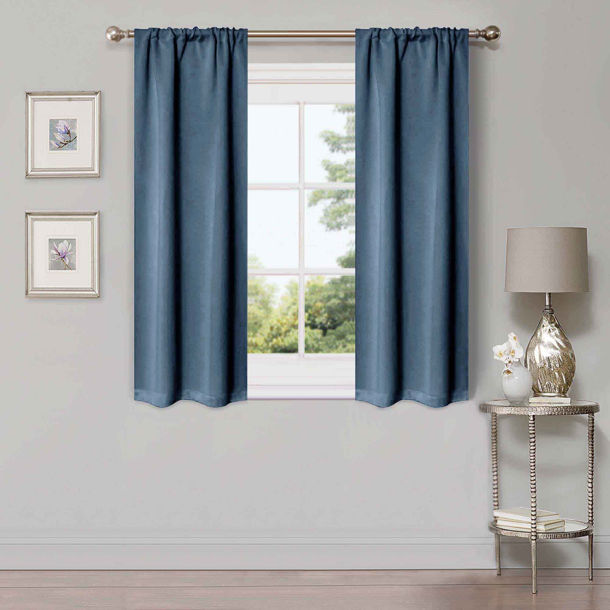 Solid Room Darkening Rod Pocket Blackout Curtain Panels, Set of 2 - Blackout Curtains by Superior