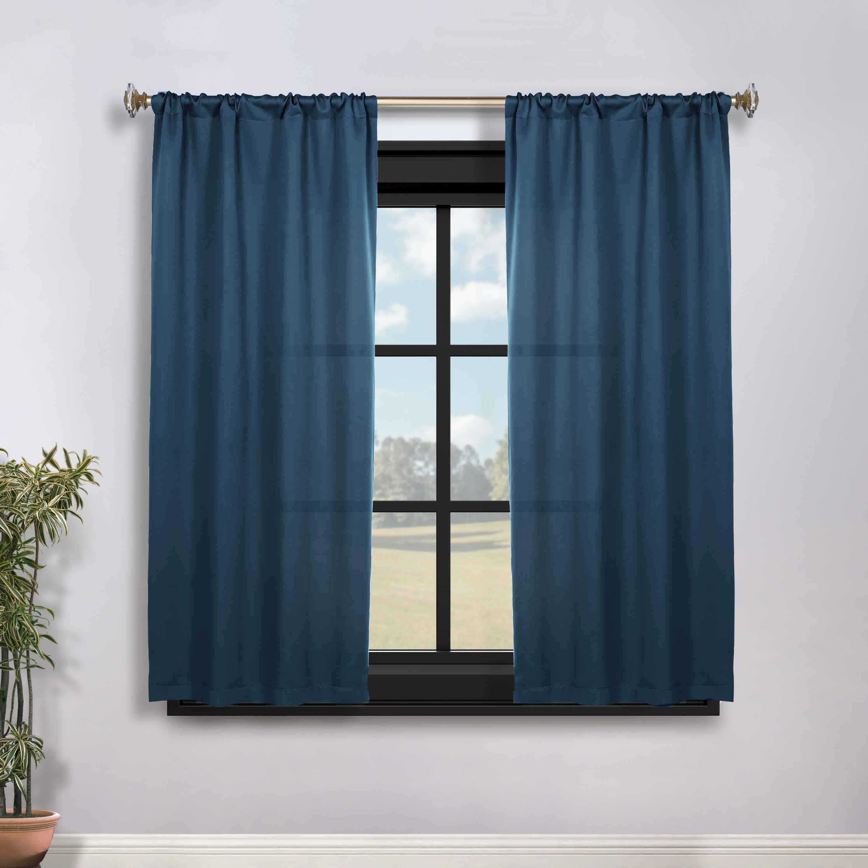 Solid Room Darkening Rod Pocket Blackout Curtain Panels, Set of 2 - Blackout Curtains by Superior