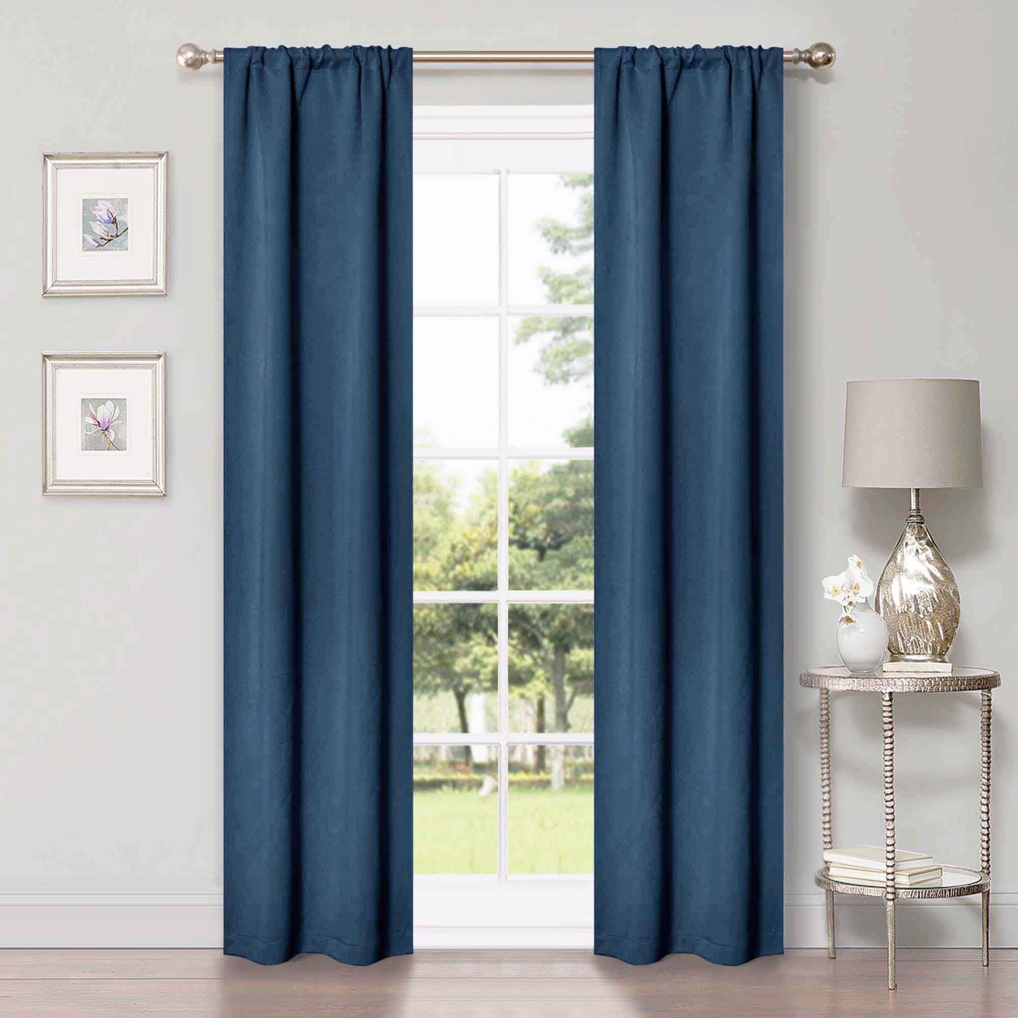 Solid Room Darkening Rod Pocket Blackout Curtain Panels, Set of 2 - Blackout Curtains by Superior