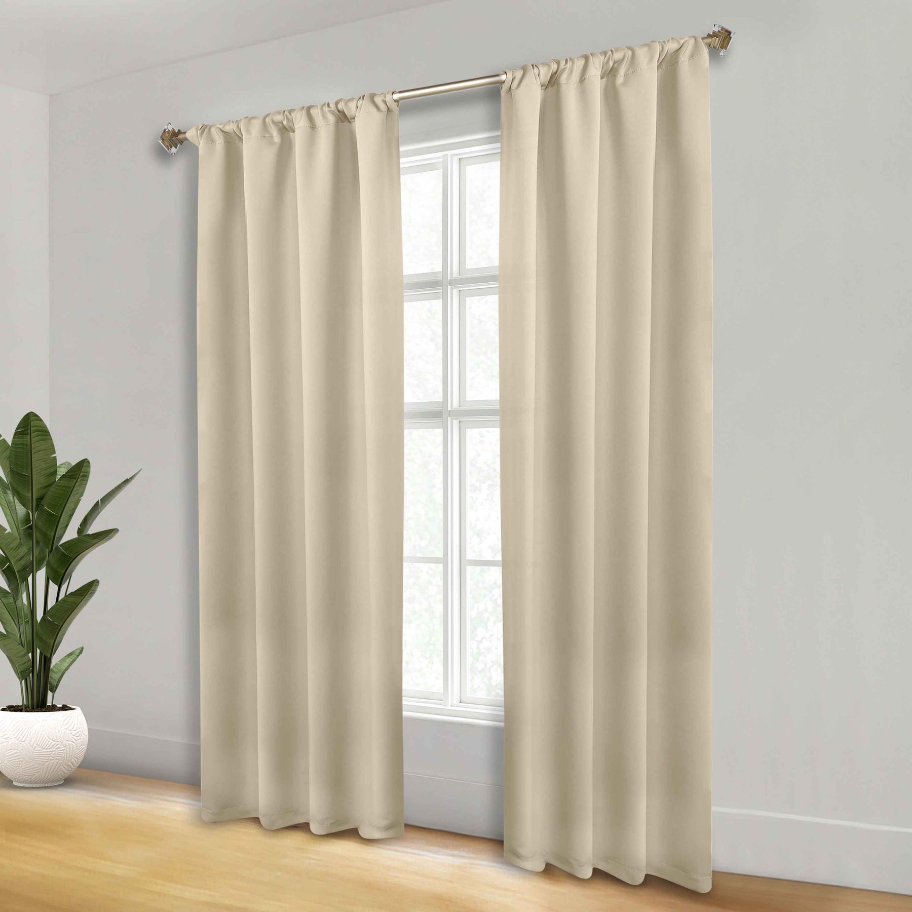 Solid Room Darkening Rod Pocket Blackout Curtain Panels, Set of 2 - Blackout Curtains by Superior