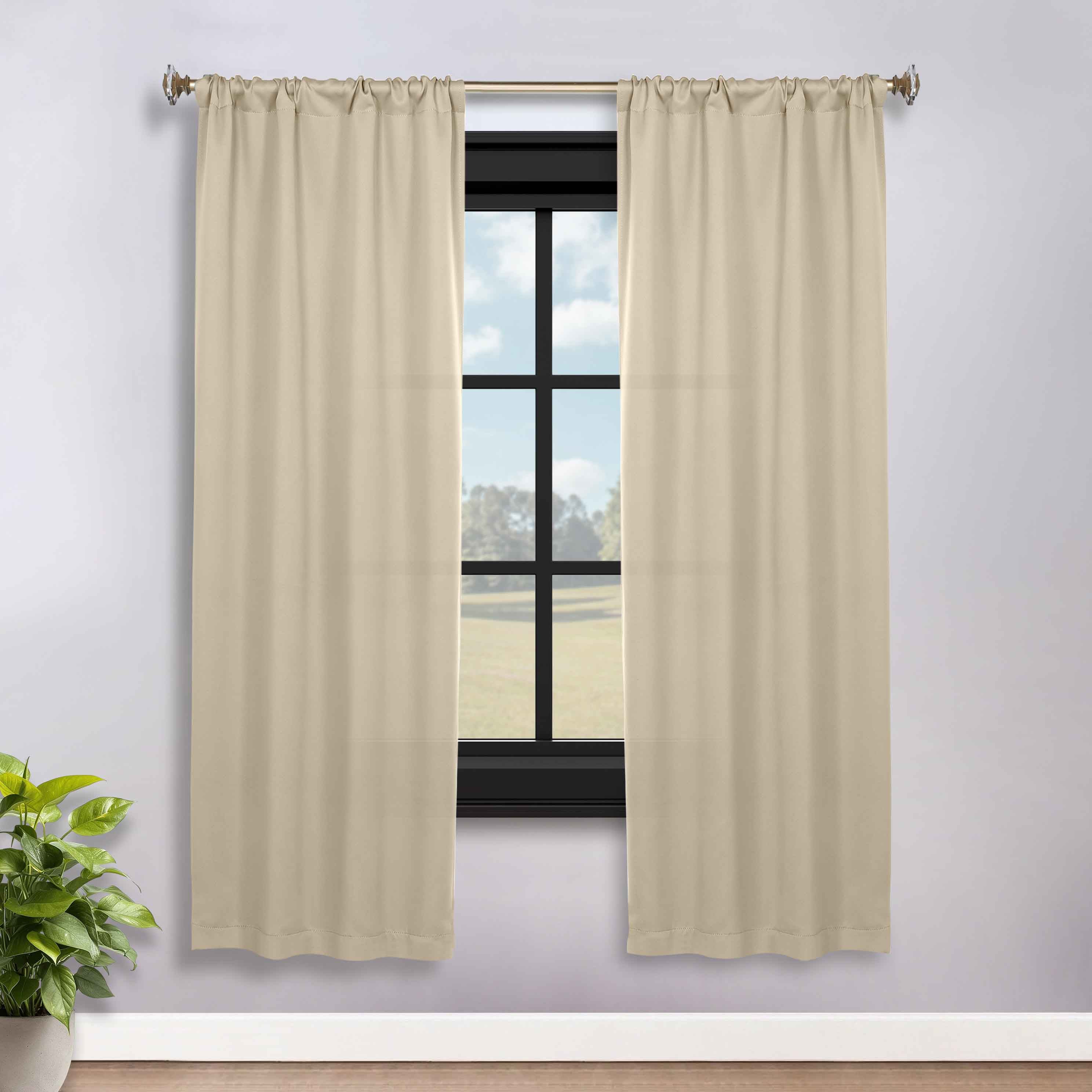 Solid Room Darkening Rod Pocket Blackout Curtain Panels, Set of 2 - Blackout Curtains by Superior