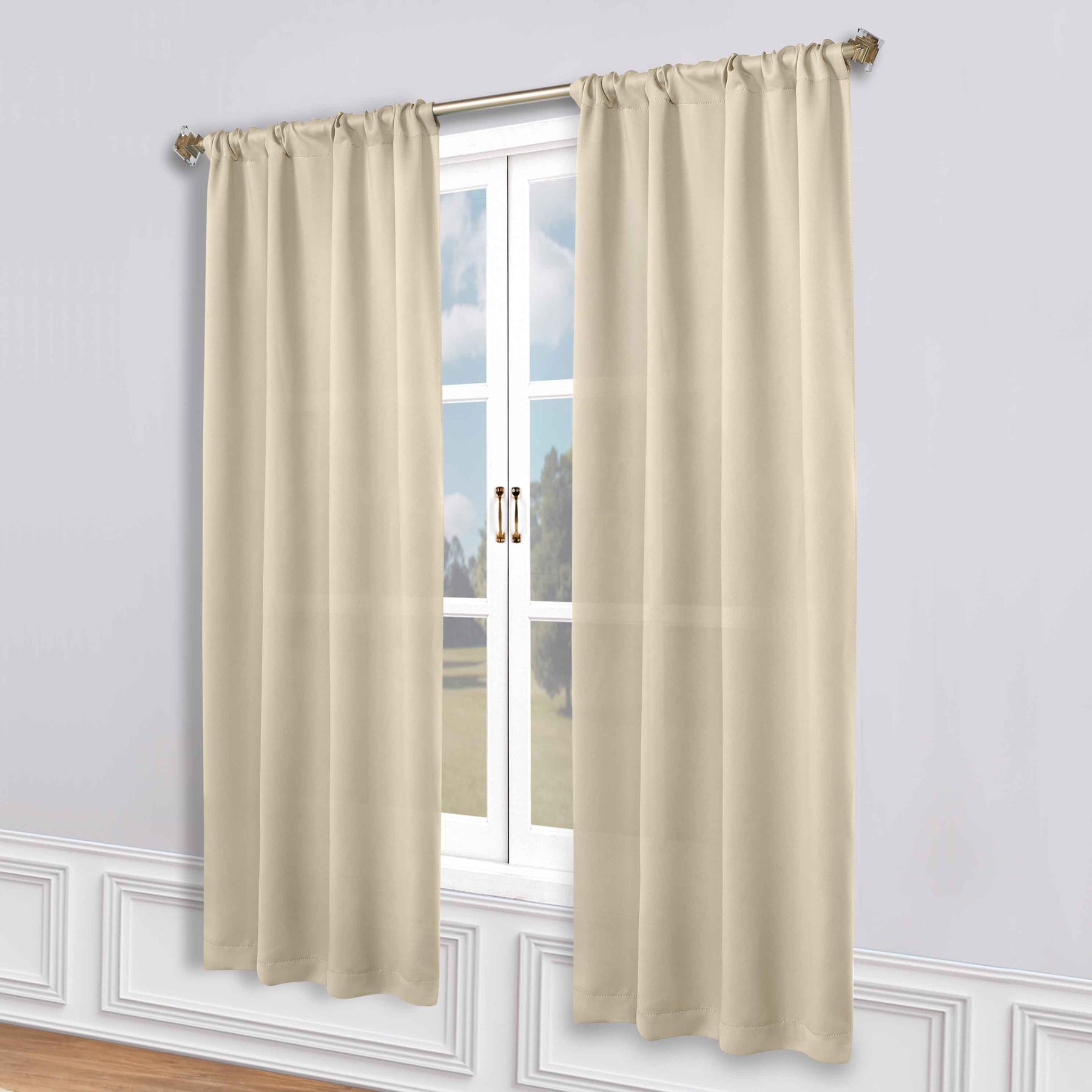 Solid Room Darkening Rod Pocket Blackout Curtain Panels, Set of 2 - Blackout Curtains by Superior