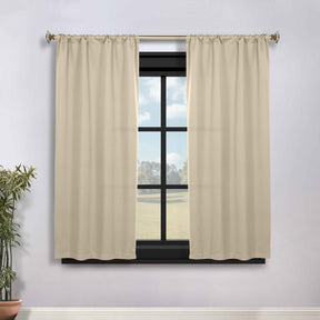 Solid Room Darkening Rod Pocket Blackout Curtain Panels, Set of 2 - Blackout Curtains by Superior