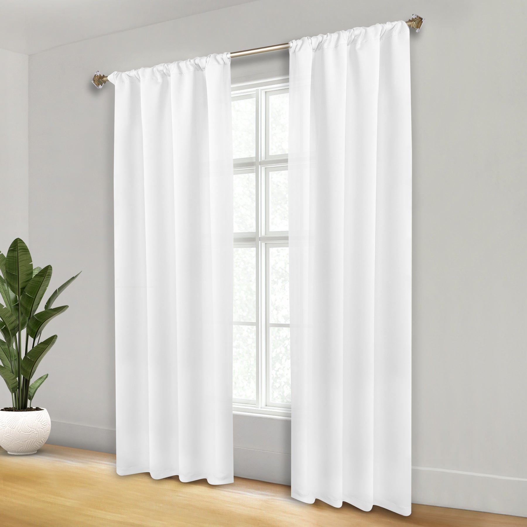 Solid Room Darkening Rod Pocket Blackout Curtain Panels, Set of 2 - Blackout Curtains by Superior