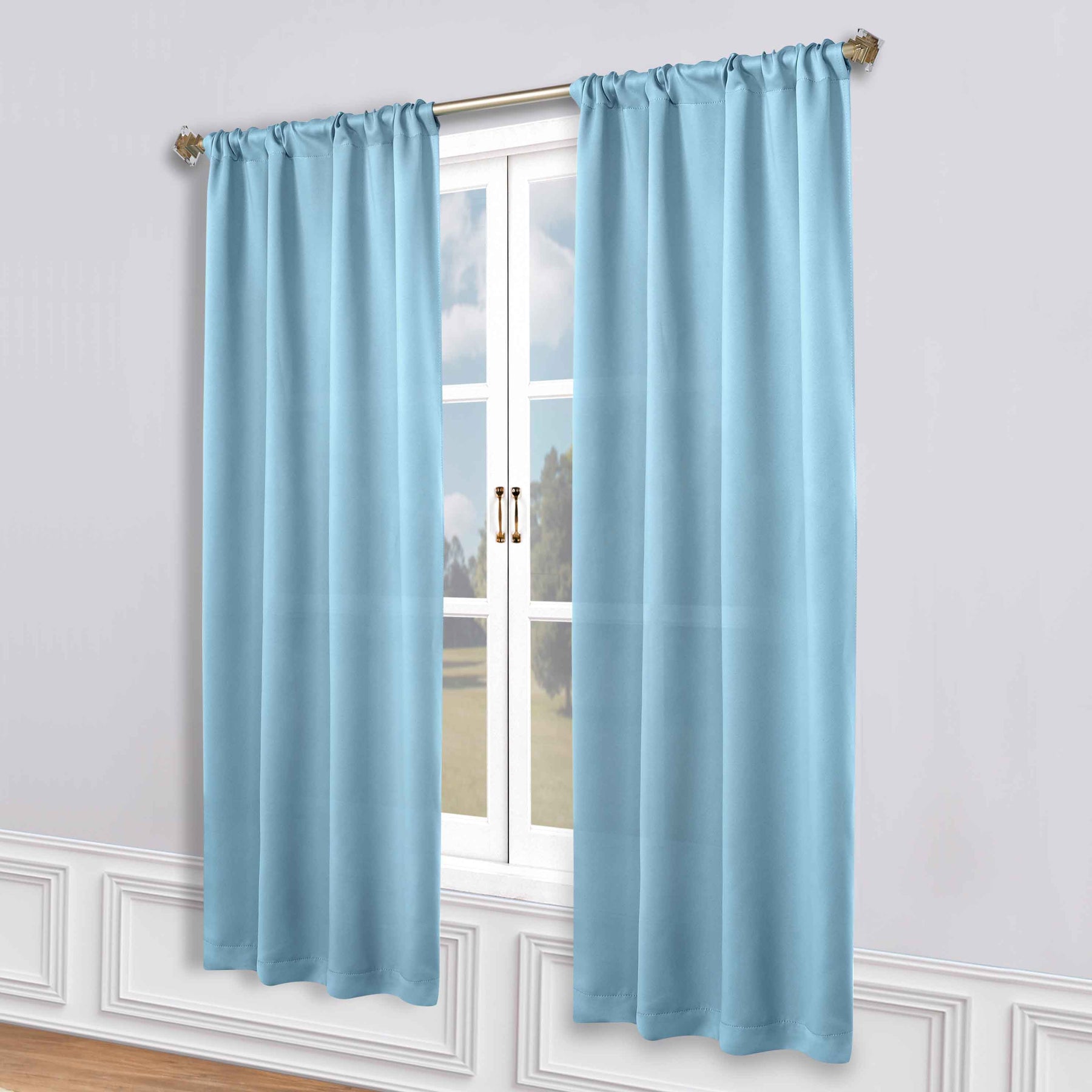 Solid Room Darkening Rod Pocket Blackout Curtain Panels, Set of 2 - Blackout Curtains by Superior