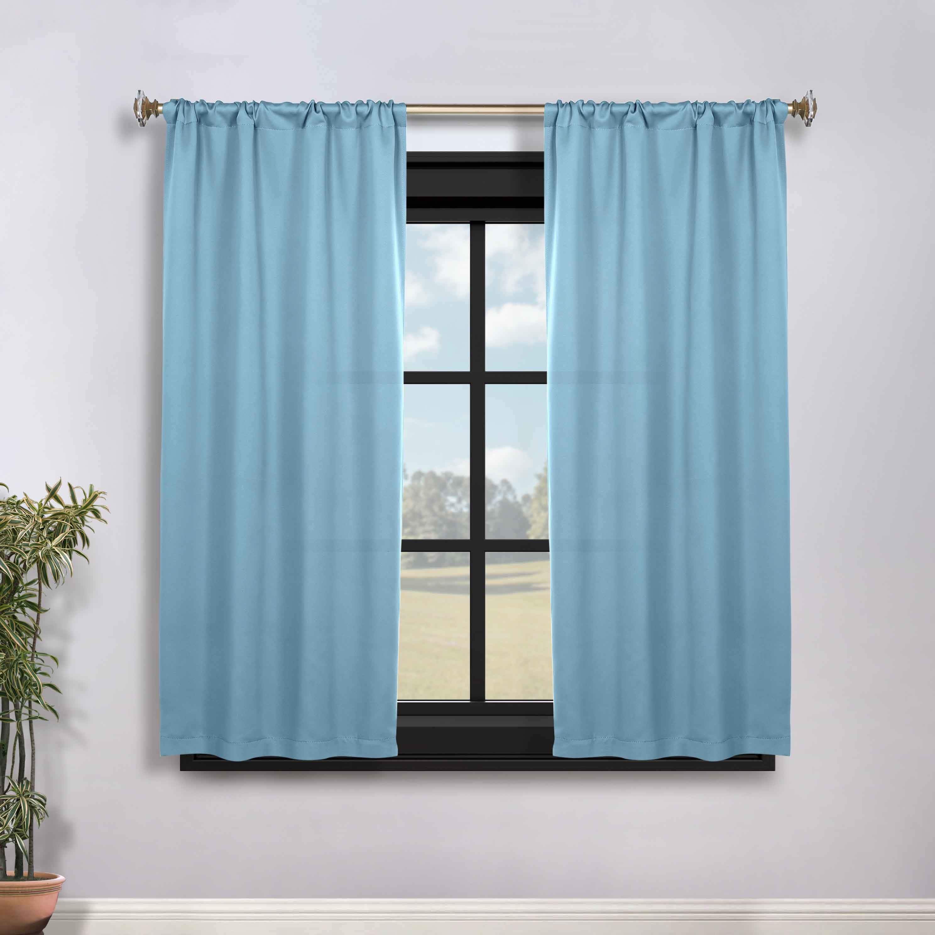 Solid Room Darkening Rod Pocket Blackout Curtain Panels, Set of 2 - Blackout Curtains by Superior