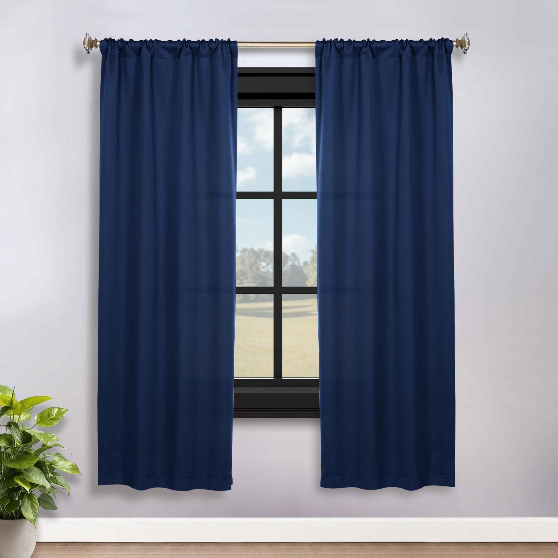 Solid Room Darkening Rod Pocket Blackout Curtain Panels, Set of 2 - Blackout Curtains by Superior