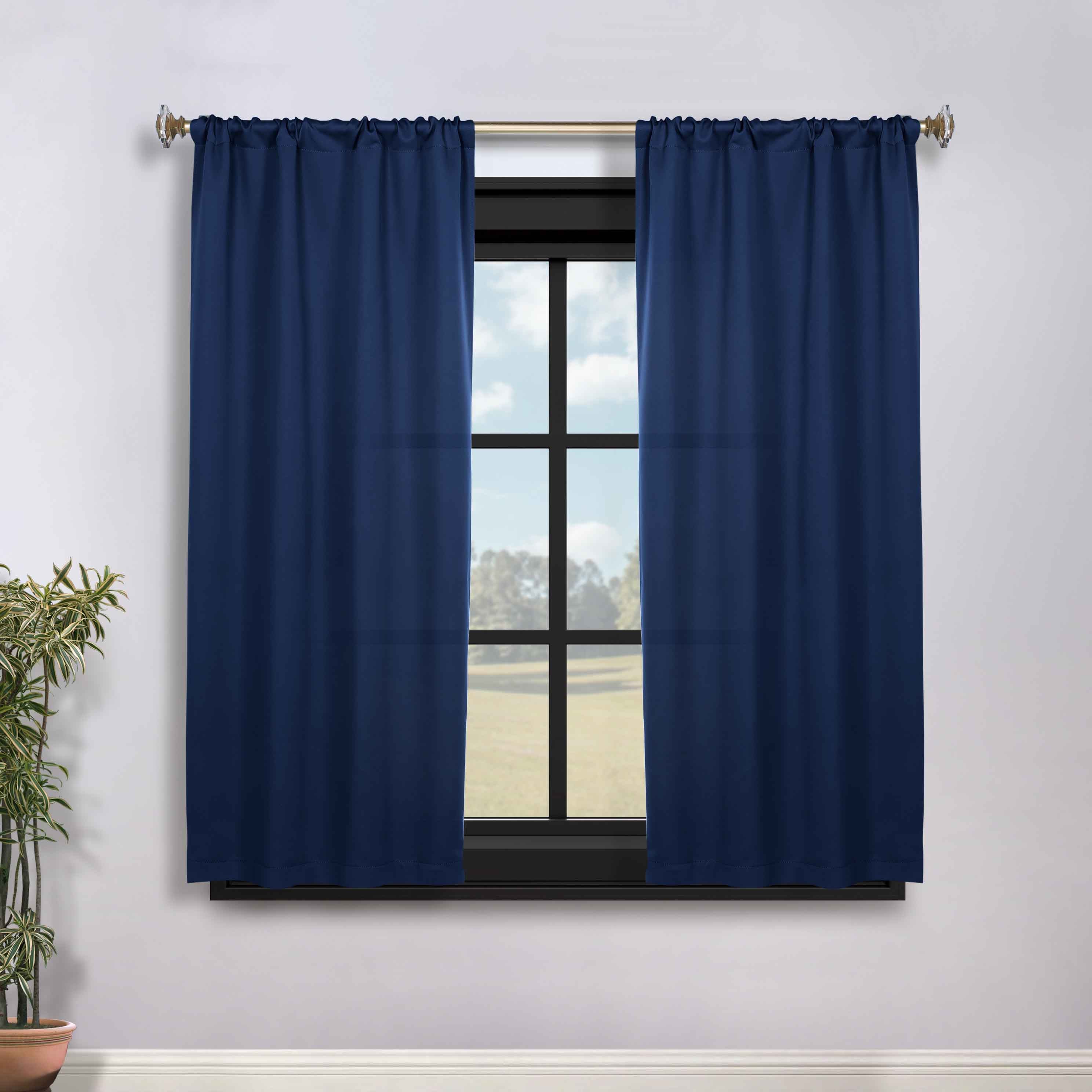 Solid Room Darkening Rod Pocket Blackout Curtain Panels, Set of 2 - Blackout Curtains by Superior