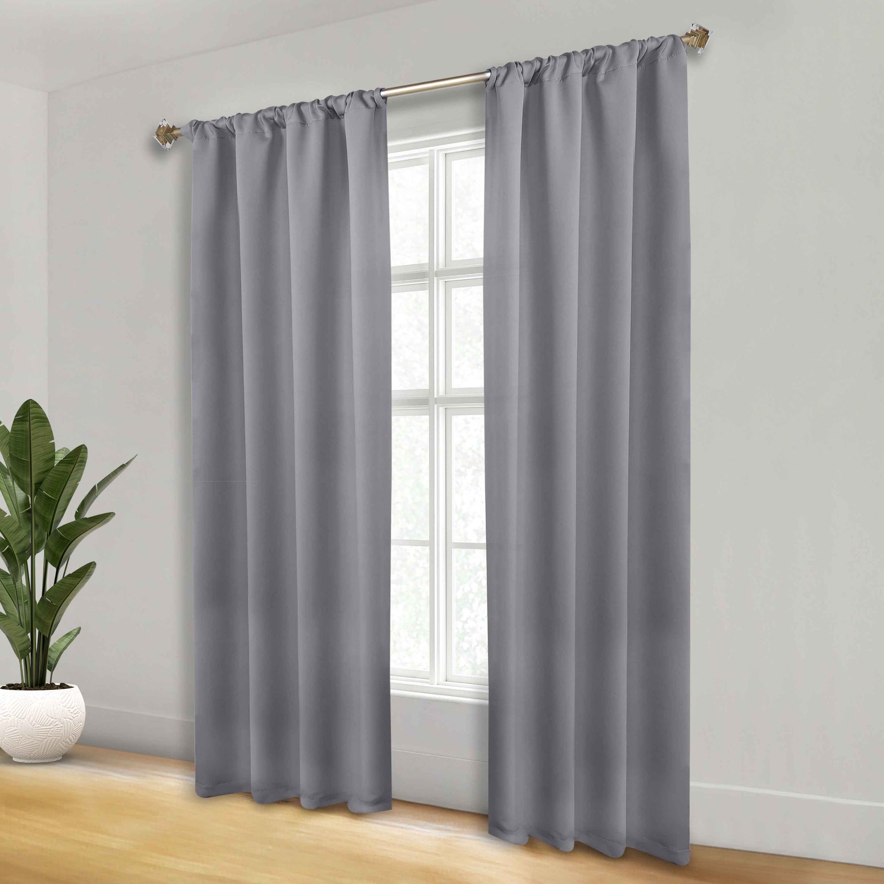 Solid Room Darkening Rod Pocket Blackout Curtain Panels, Set of 2 - Blackout Curtains by Superior