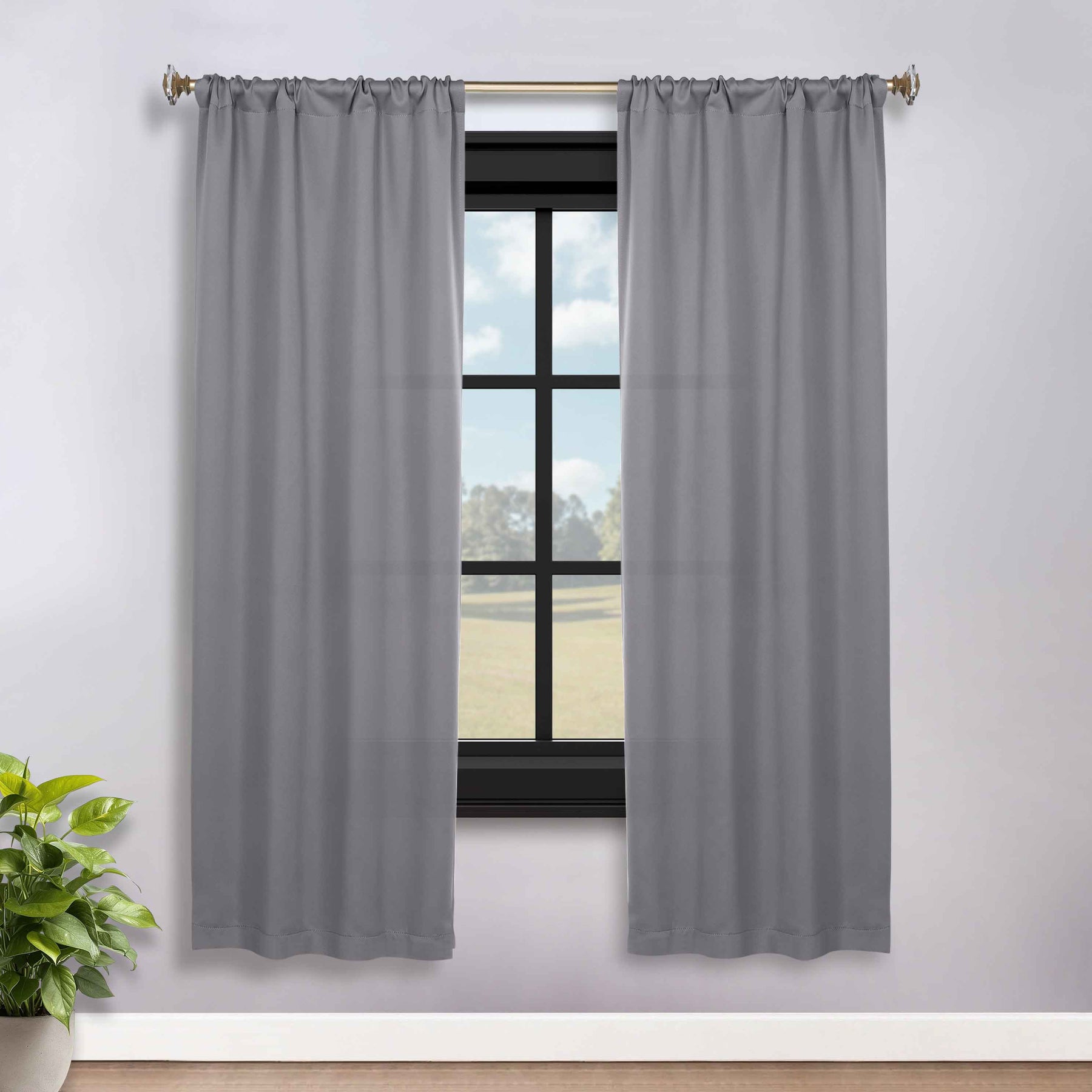 Solid Room Darkening Rod Pocket Blackout Curtain Panels, Set of 2 - Blackout Curtains by Superior