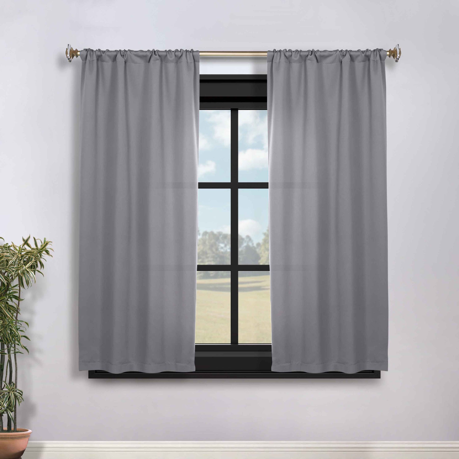 Solid Room Darkening Rod Pocket Blackout Curtain Panels, Set of 2 - Blackout Curtains by Superior