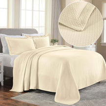 Solitaire Jacquard Matelassé Cotton Diamond Solitaire Bedspread Set - Bedspread by Superior