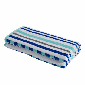 Stripe Cotton Oversized Medium Weight 2 Piece Beach Towel Set - Beach Towel by Superior