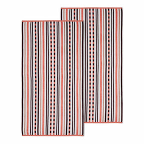 Stripe Cotton Oversized Medium Weight 2 Piece Beach Towel Set - Beach Towel by Superior