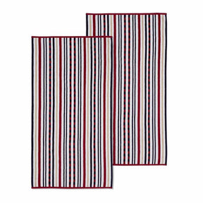 Stripe Cotton Oversized Medium Weight 2 Piece Beach Towel Set - Beach Towel by Superior