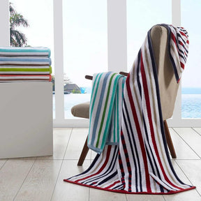 Stripe Cotton Oversized Medium Weight 2 Piece Beach Towel Set - Beach Towel by Superior