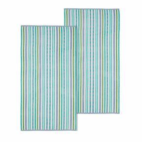 Stripe Cotton Oversized Medium Weight 2 Piece Beach Towel Set - Beach Towel by Superior