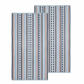 Stripe Cotton Oversized Medium Weight 2 Piece Beach Towel Set - Beach Towel by Superior