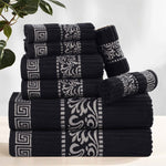 Superior Athens Cotton Greek Key Trim 8 Piece Towel Set - Towel Set by Superior