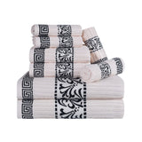 Superior Athens Cotton Greek Key Trim 8 Piece Towel Set - Towel Set by Superior