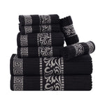 Superior Athens Cotton Greek Key Trim 8 Piece Towel Set - Towel Set by Superior