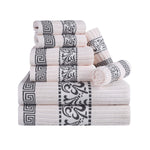 Superior Athens Cotton Greek Key Trim 8 Piece Towel Set - Towel Set by Superior